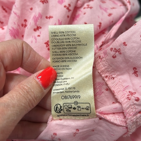 Free People Gabby Mini Dress Pink Floral Print A Line Pockets Sz M NEW - Picture 15 of 15